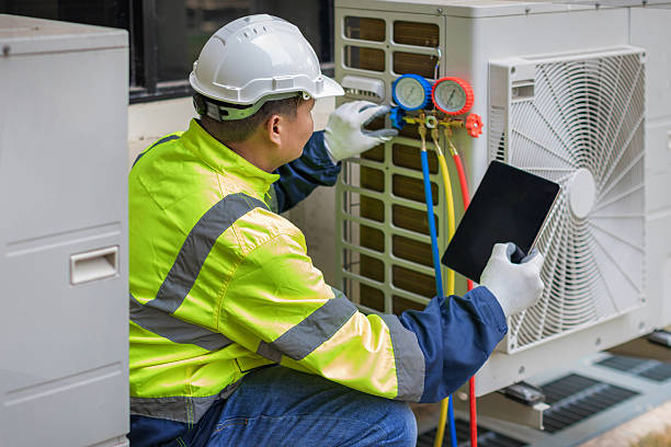 Professional Air Duct Cleaning technician working in Union, NJ